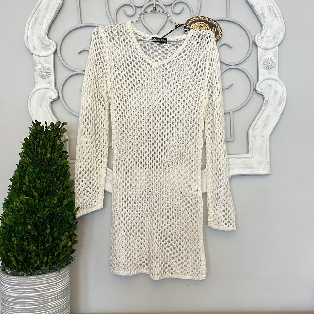 NWT Ocean Blue Crochet Cover up Dress Size Med